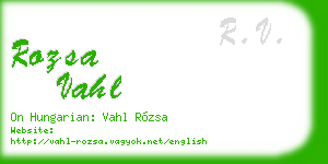 rozsa vahl business card